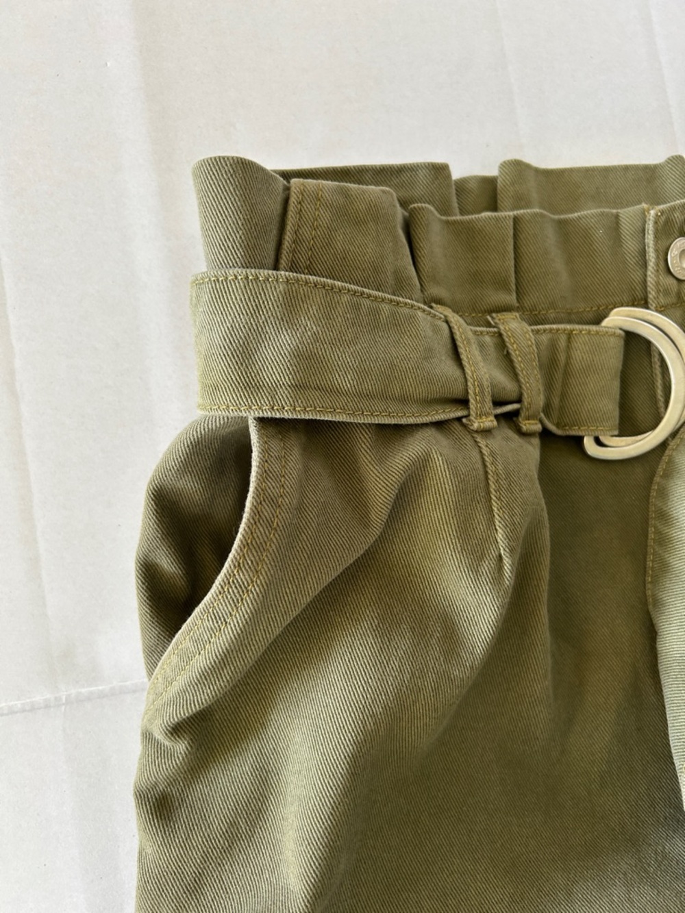 FREE PEOPLE WOMENS CINDY UTILITY OLIVE GREEN HIGH-RISE BUTTON FLY SHORTS SIZE 8 - Picture 7 of 10